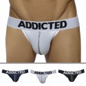 Addicted 3-Pack Push Up Mesh Jock Straps - White - Navy - Black