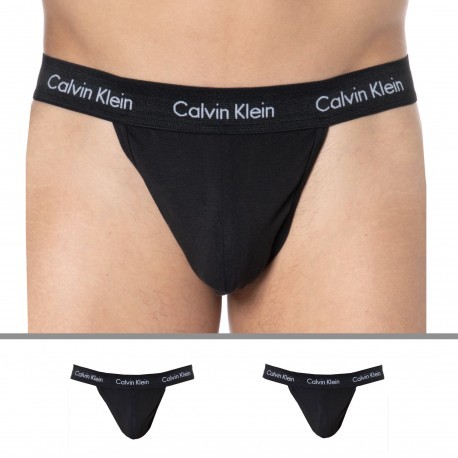 Calvin Klein 2-Pack Cotton Stretch Men's Jockstraps, Black Medium