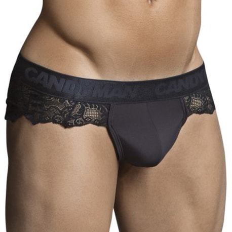 CandyMan Lace Thong - Black