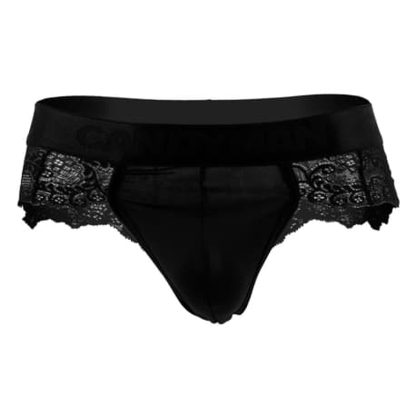 CandyMan Lace Thong - Black