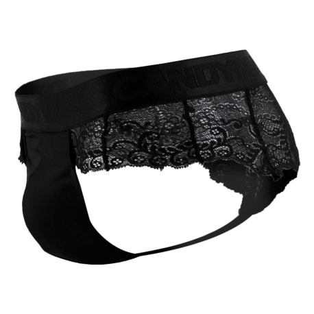 CandyMan Lace Thong - Black