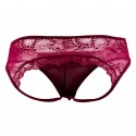 CandyMan Lace Jockstrap - Burgundy