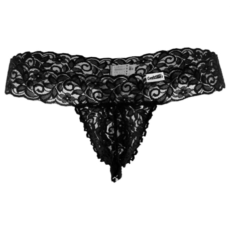 CandyMan Peek A Boo Thong - Black