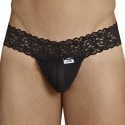 CandyMan Mesh Lace Thong - Black