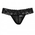 CandyMan Mesh Lace Thong - Black