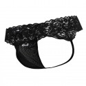 CandyMan Mesh Lace Thong - Black