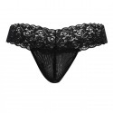 CandyMan Mesh Lace Thong - Black