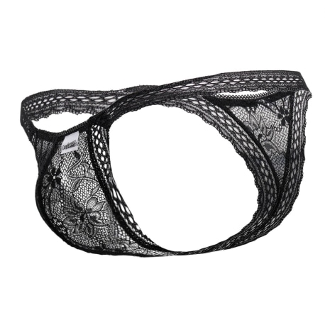 CandyMan Double Lace Thong - Black