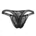 CandyMan Double Lace Thong - Black