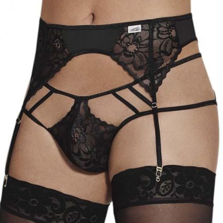 CandyMan Ensemble Jarretière - Jock Strap Dentelle Noir