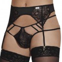 CandyMan Lace Garter - Jockstrap Outfit - Black