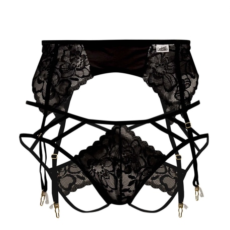 CandyMan Ensemble Jarretière - Jock Strap Dentelle Noir