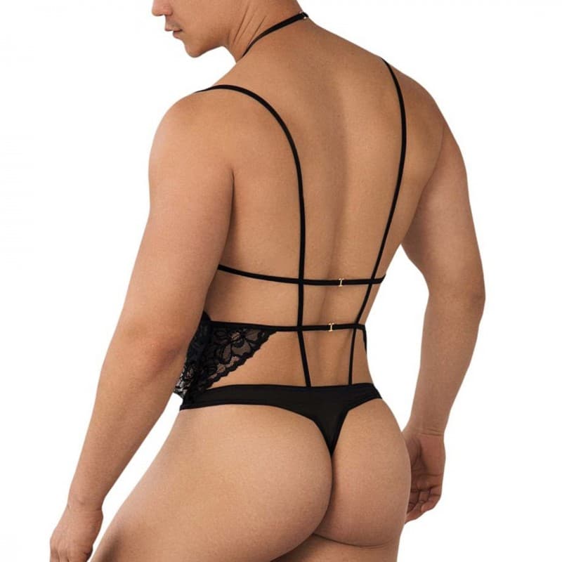 Candyman 99522 Lace-mesh Bodysuit Thong Black – MensUnderwearStore