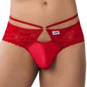 CandyMan Lace Leatherette Thong - Red