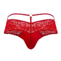 CandyMan Lace Leatherette Thong - Red