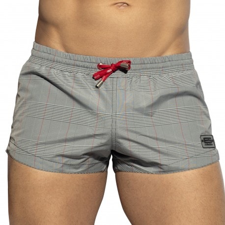 Addicted Camo Mini Swim Shorts - Grey