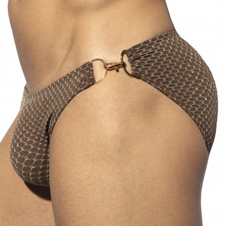 ES Collection Luxury Swim Bikini Briefs - Brown