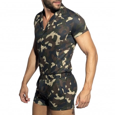 ES Collection Sleeves Camo Bodysuit - Khaki