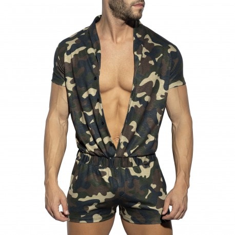 ES Collection Sleeves Camo Bodysuit - Khaki