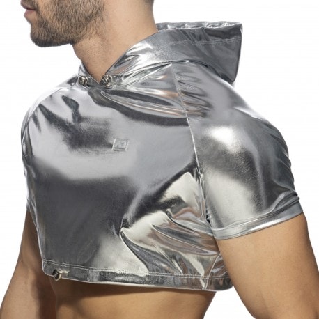 Addicted Metallic Crop Top - Silver