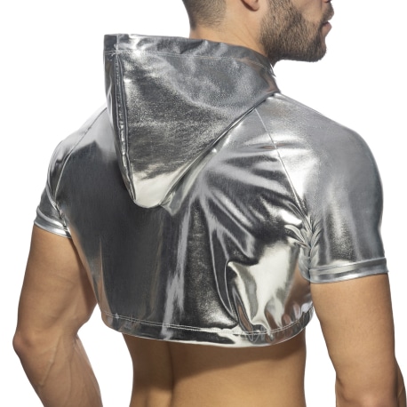 Addicted Metallic Crop Top - Silver