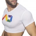 Addicted AD Rainbow Crop Top - White