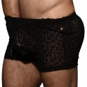 Andrew Christian Sheer Glitter Leopard Shorts - Black