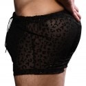 Andrew Christian Sheer Glitter Leopard Shorts - Black