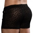 Andrew Christian Sheer Glitter Leopard Shorts - Black