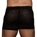 Andrew Christian Sheer Glitter Leopard Shorts - Black