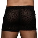 Andrew Christian Sheer Glitter Leopard Shorts - Black