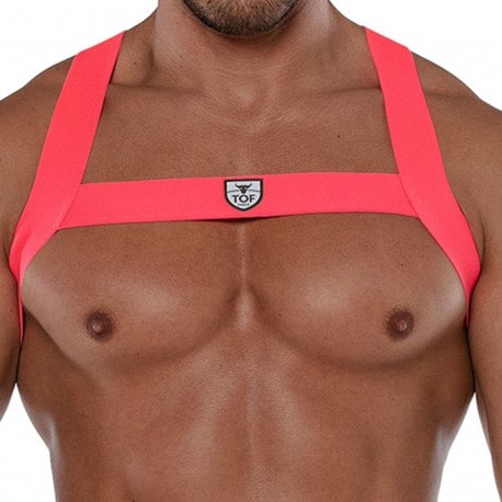 TOF Paris Fetish Elastic Harness - Neon Pink