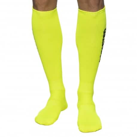 Addicted Neon Knee Socks - Neon Yellow