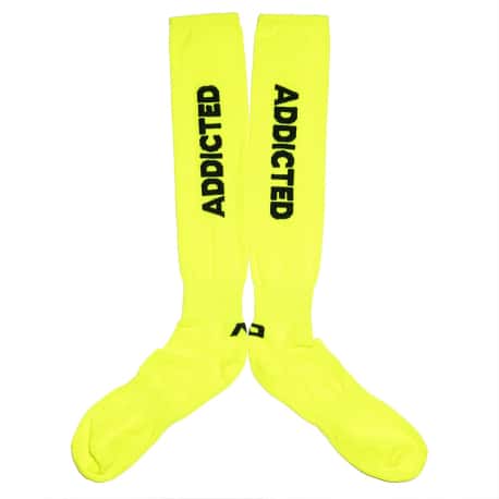 Addicted Chaussettes Hautes Neon Jaune Fluo