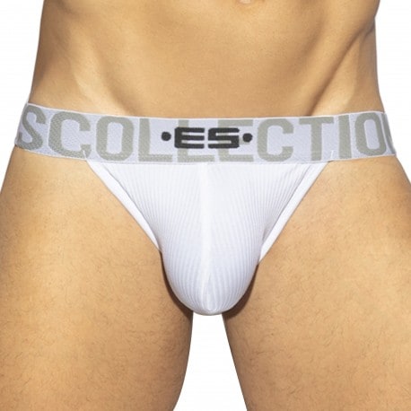 ES Collection Recycled Rib Band Thong - White