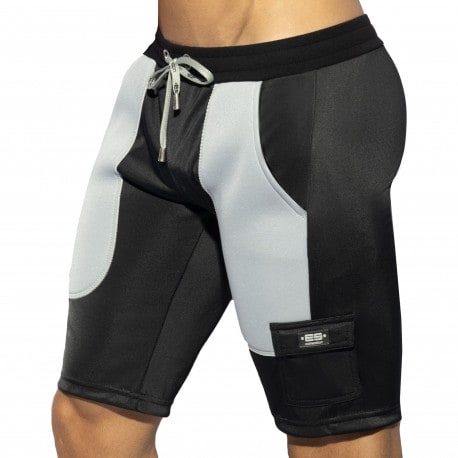 ES Collection Foam Patches Cycle Shorts - Black