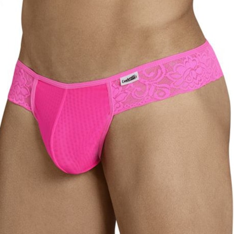 CandyMan String Résille Dentelle Florale Rose