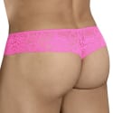 CandyMan Floral Lace Mesh Thong - Pink