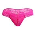 CandyMan Floral Lace Mesh Thong - Pink