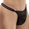 CandyMan Double String Lace Thong - Black