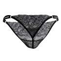 CandyMan Double String Lace Thong - Black