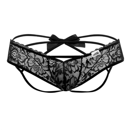 CandyMan Jock Strap Bow Noir