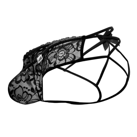 CandyMan Jock Strap Bow Noir