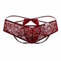 CandyMan Bow Jockstrap - Burgundy