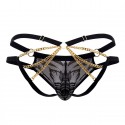 CandyMan Jock Strap Dentelle et Chaînette Noir