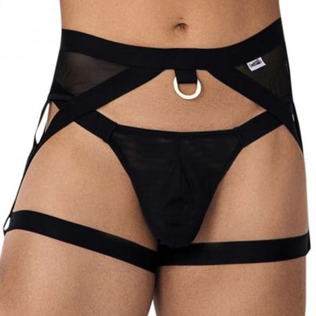 CandyMan Garter Jockstrap - Black