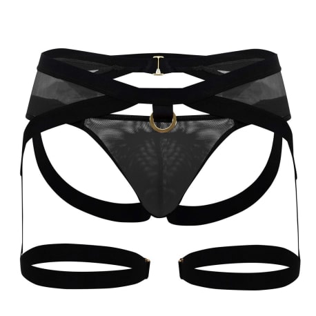 CandyMan Garter Jockstrap - Black