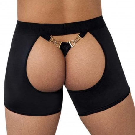 CandyMan Chaps Thong - Black