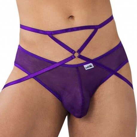 CandyMan Mesh Thong - Purple