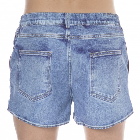 Diesel Short de Bain Denim Bleu Clair